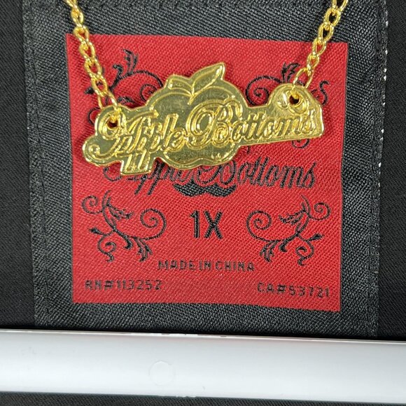 Apple Bottoms Womens 1X Black Asymmetrical Blazer Gold Buttons Business Casual - Picture 12 of 16